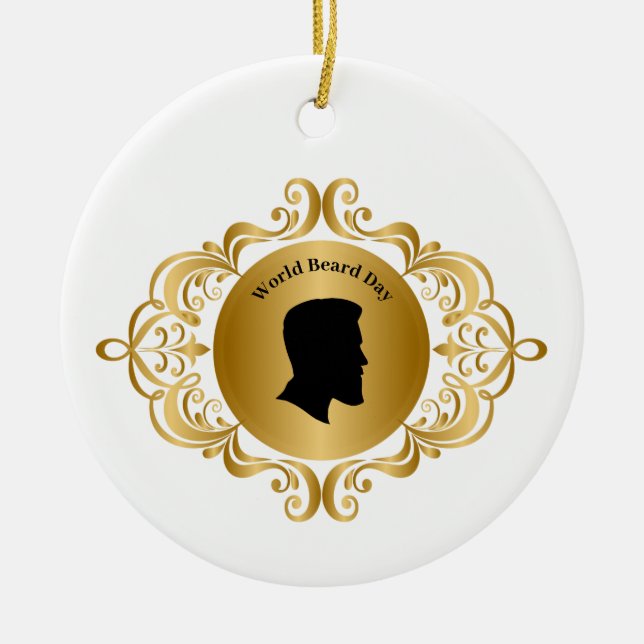 Beard Day Silhouette Ornament (Vorne)