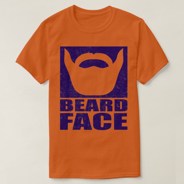 BEARD FACE Blue Print T-Shirt (Design vorne)