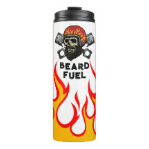BEARD FUEL Funny Men Skull & Flames Joke Geschenk