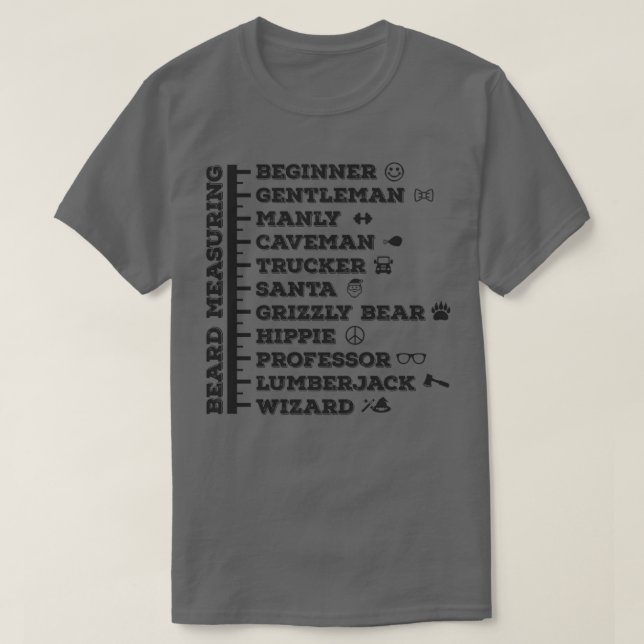 Beard Growth Scale Measuring Classic TShirt (Design vorne)