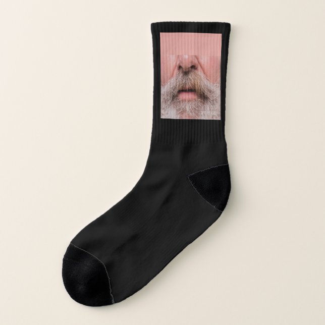 Beard Manly Mustache Ältere Mann Männliche Mundwan Socken (Links - Außen)