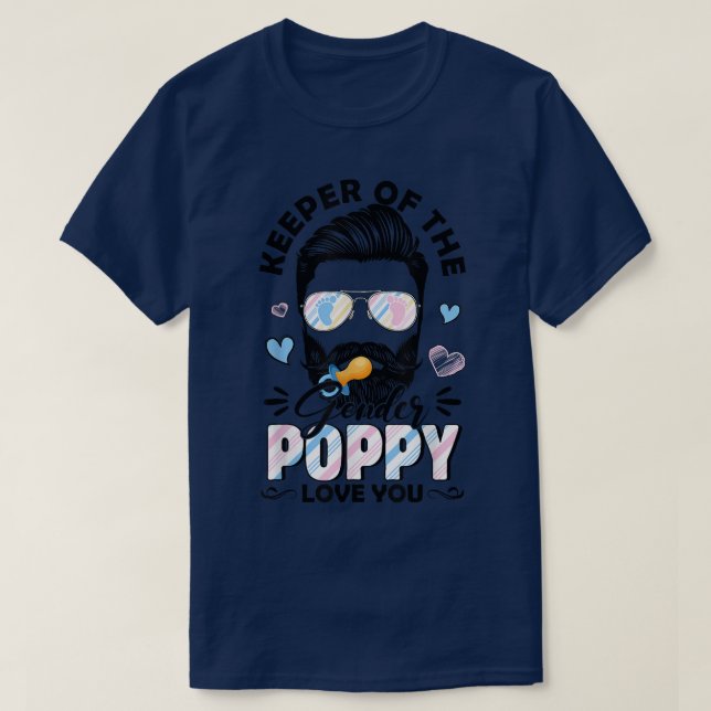 Beard Men Hüter der geschlechtsspezifischen Mohn-L T-Shirt (Design vorne)