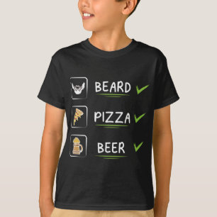 Beard Pizza Beer Feinschmecker Bearded Person Man T-Shirt