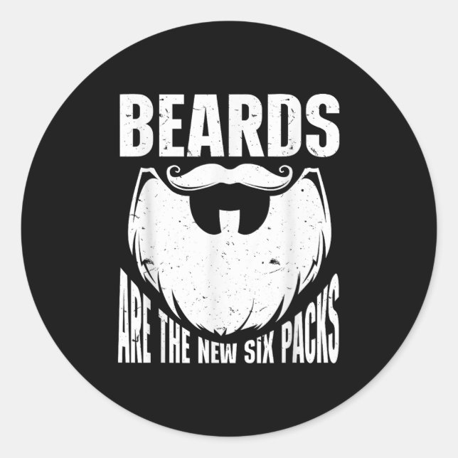 Beard Quote Beards Are The New Six Pack  Runder Aufkleber (Vorderseite)