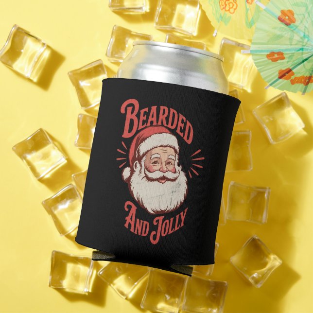 Bearded and Jolly Christmas Beard Funny Retro  Dosenkühler (In Situ Sommer)
