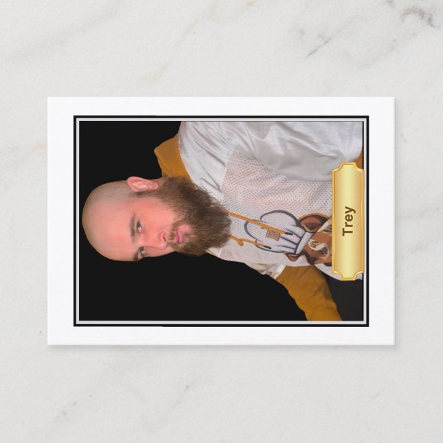 Bearded Baker Banter Trading Cards: Trey Jersey Telefonnummerkarte (Vorderseite)
