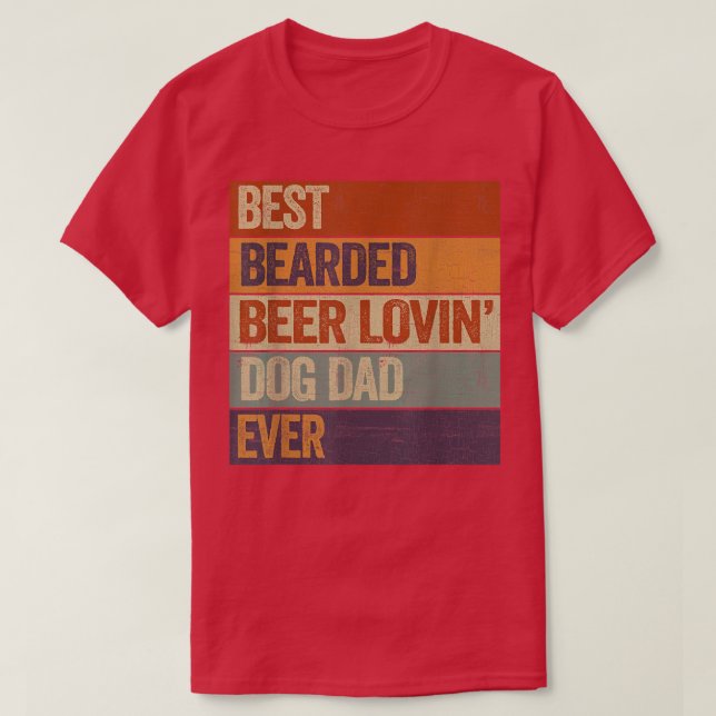 Bearded Beer Lovin Dog Vater T - Shirt Päpstling L (Design vorne)