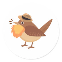 Bearded Bird mit Orange Beard Stickers