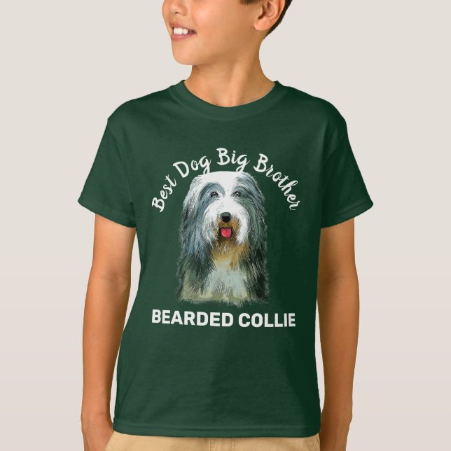 Bearded Collie bester Hund großer Bruder T-Shirt (Vorderseite)