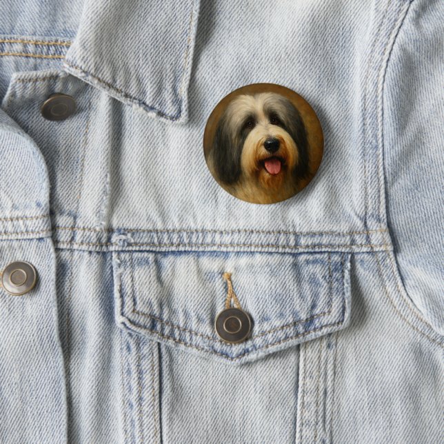 Bearded Collie Button (Beispiel)