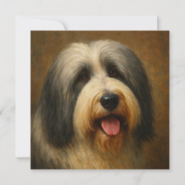 Bearded Collie Dankeskarte (Vorderseite)