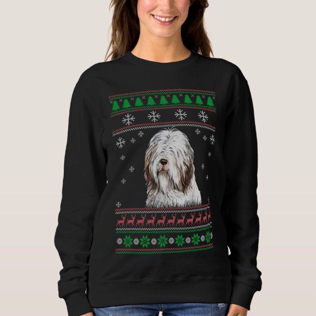 Bearded Collie Dog Lover Ugly Christmas Sweater Sweatshirt (Vorderseite)