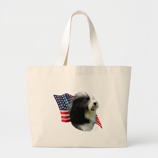 Bearded Collie Flag Jumbo Stoffbeutel (Vorne)