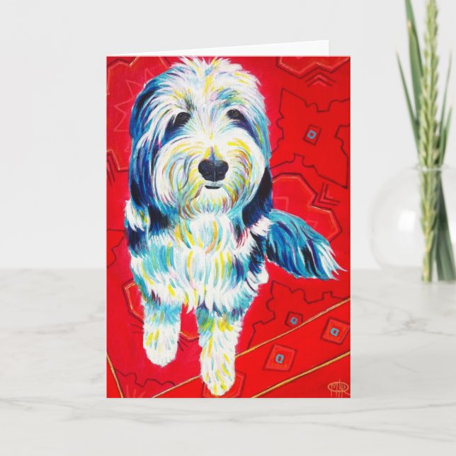 Bearded Collie Grußkarte, Umschläge enthalten Karte (Vorderseite)