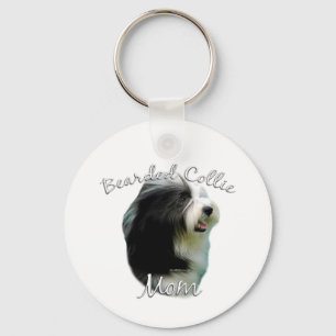 Bearded Collie Mama 2 Schlüsselanhänger
