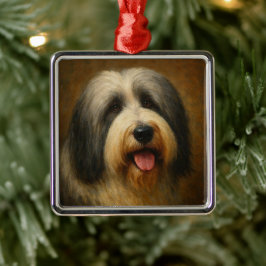 Bearded Collie Ornament Aus Metall
