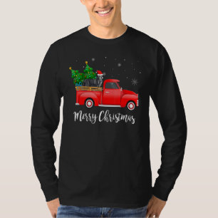 Bearded Collie Red Truck Weihnachtsbaum Weihnachts T-Shirt