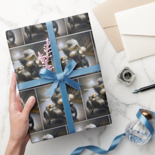 Bearded Collie Reiten an einem Motorrad Geschenkpapier