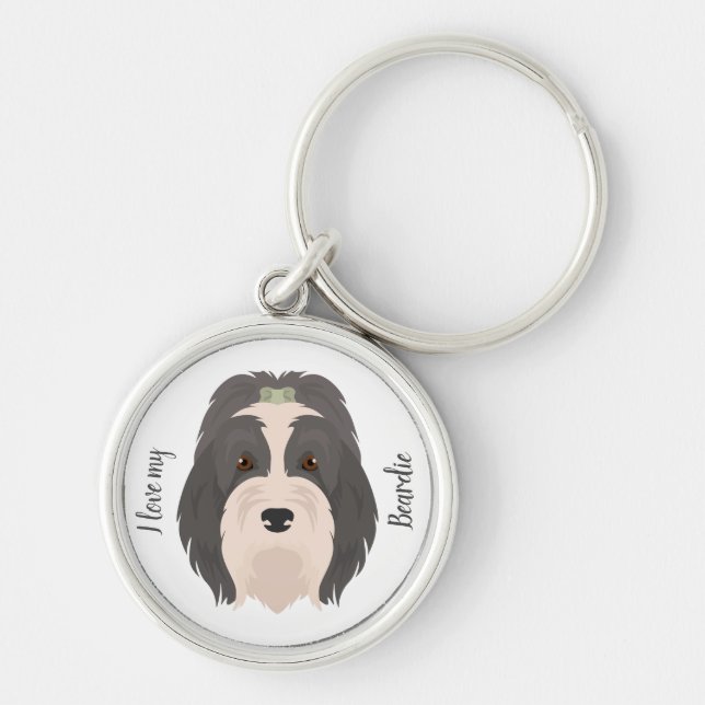 Bearded Collie Schlüsselanhänger (Vorne)