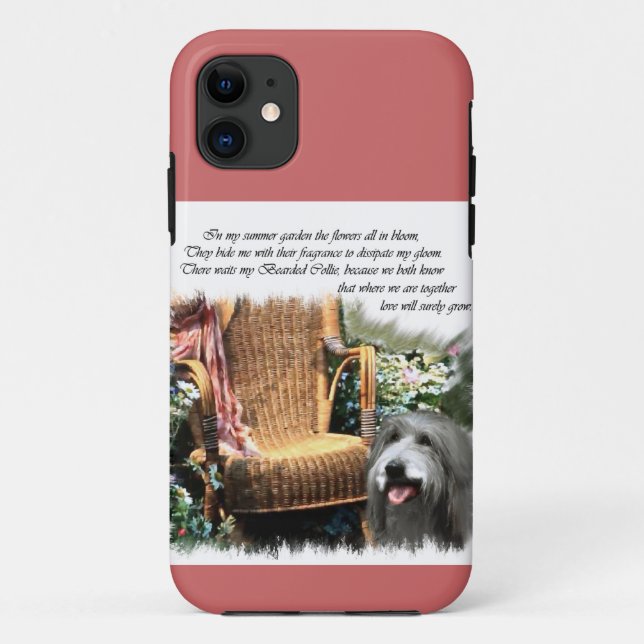 Bearded Collie Summer Garden Case-Mate iPhone Hülle (Rückseite)