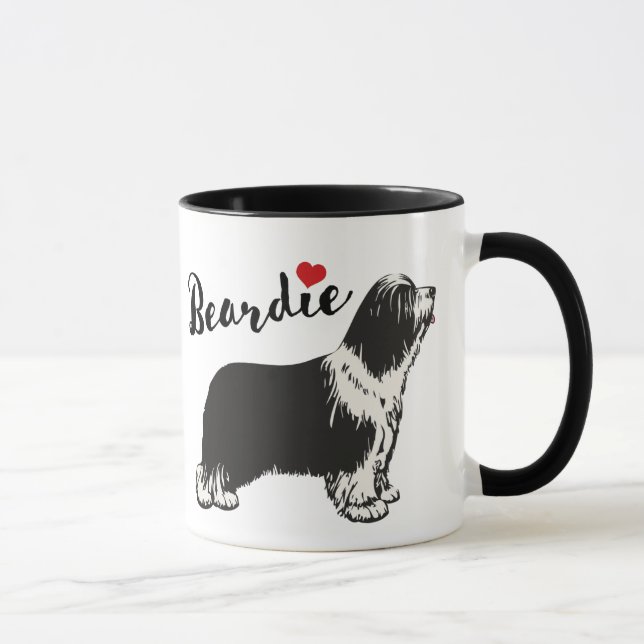 Bearded collie tasse (Rechts)
