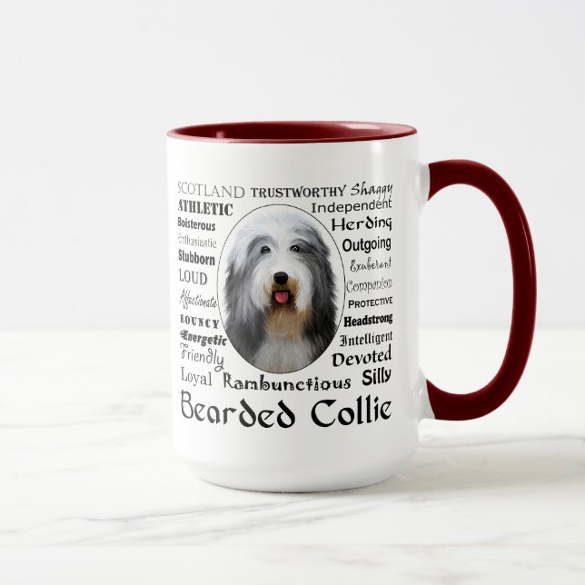 Bearded Collie Tasse (Rechts)