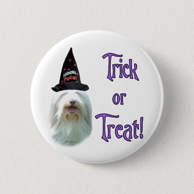 Bearded Collie Trick Button (Vorderseite)
