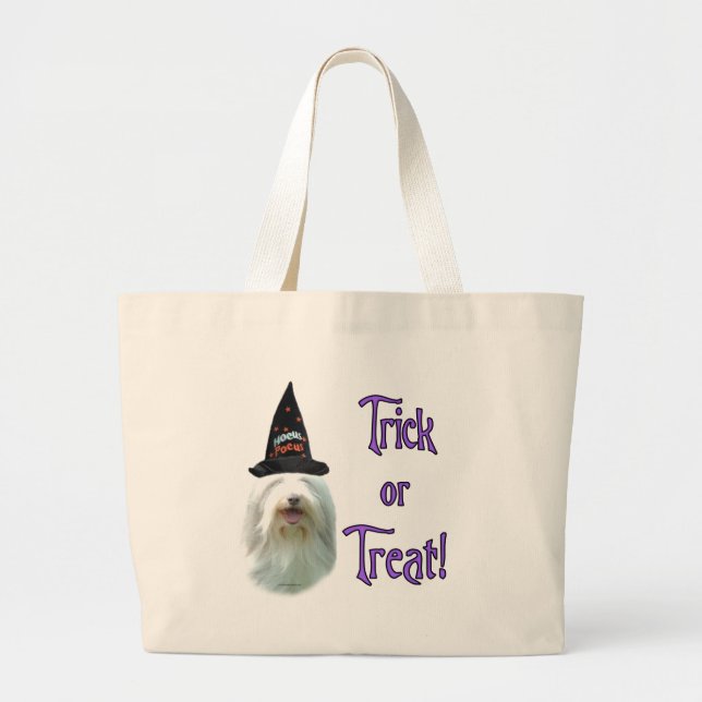 Bearded Collie Trick Jumbo Stoffbeutel (Vorne)