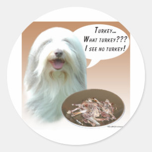 Bearded Collie Türkei Runder Aufkleber