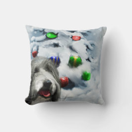 Bearded Collie Weihnachten Kissen