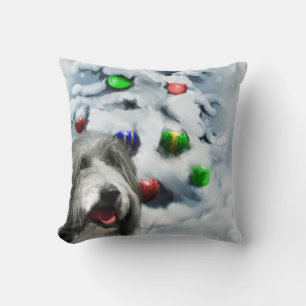 Bearded Collie Weihnachten Kissen