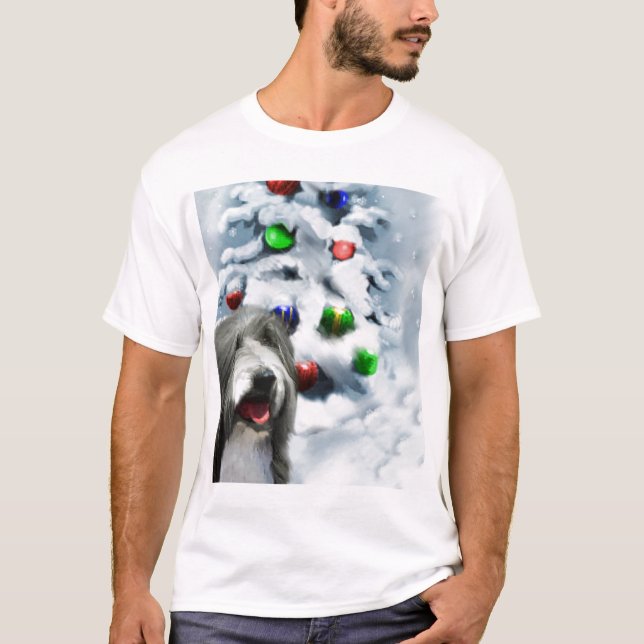 Bearded Collie Weihnachtsgeschenke T-Shirt (Vorderseite)