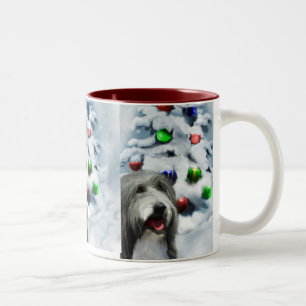 Bearded Collie Weihnachtsgeschenke Zweifarbige Tasse