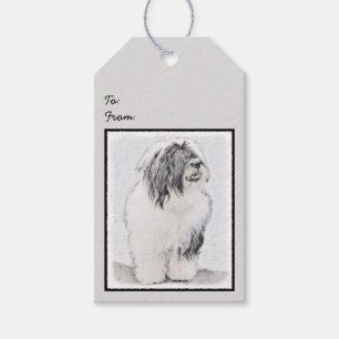 Bearded Collie Zeichnend - Niedliche Original Hund Geschenkanhänger