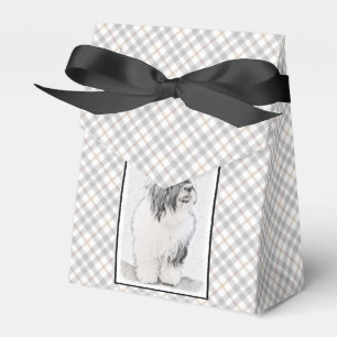 Bearded Collie Zeichnend - Niedliche Original Hund Geschenkschachtel