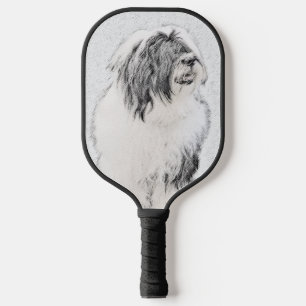 Bearded Collie Zeichnend - Niedliche Original Hund Pickleball Schläger
