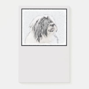 Bearded Collie Zeichnend - Niedliche Original Hund Post-it Klebezettel