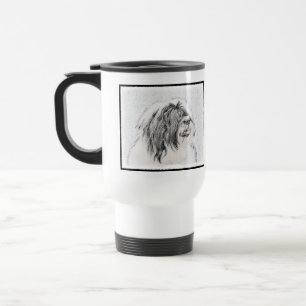 Bearded Collie Zeichnend - Niedliche Original Hund Reisebecher