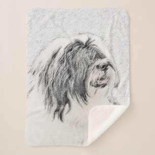 Bearded Collie Zeichnend - Niedliche Original Hund Sherpadecke