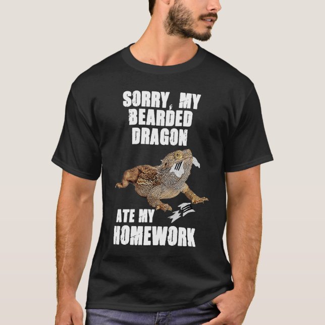 Bearded Dragon Ate Homework Reptiles  Pet Owner Gr T-Shirt (Vorderseite)