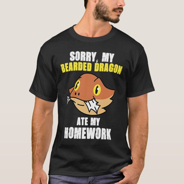 Bearded Dragon Ate Homework Reptiles  Pet Owner Gr T-Shirt (Vorderseite)