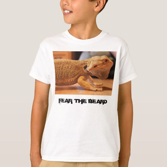 bearded dragon "beardie" "FEAR THE BEARD" Tee (Vorderseite)