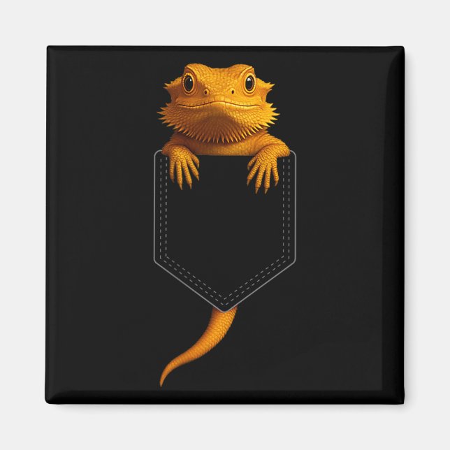 Bearded Dragon Cket Cute Exotic Lizard Reptile Pet Magnet (Vorne)