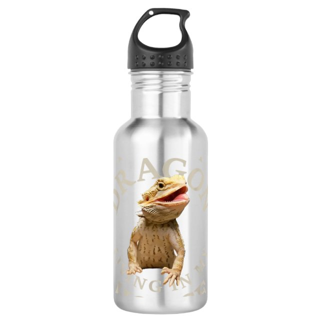 Bearded Dragon Clothes Pogona Barbata Lizard Edelstahlflasche (Vorderseite)
