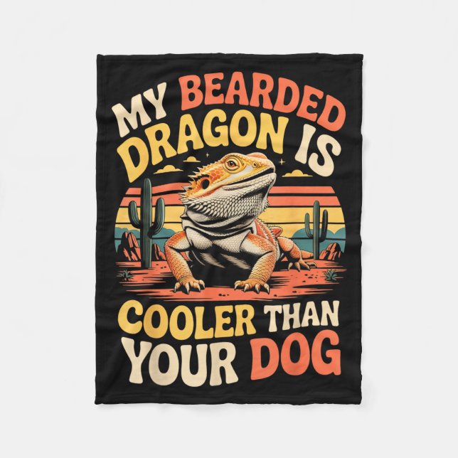 Bearded Dragon Cooler Reptile Animal Beardie Beard Fleecedecke (Vorderseite)