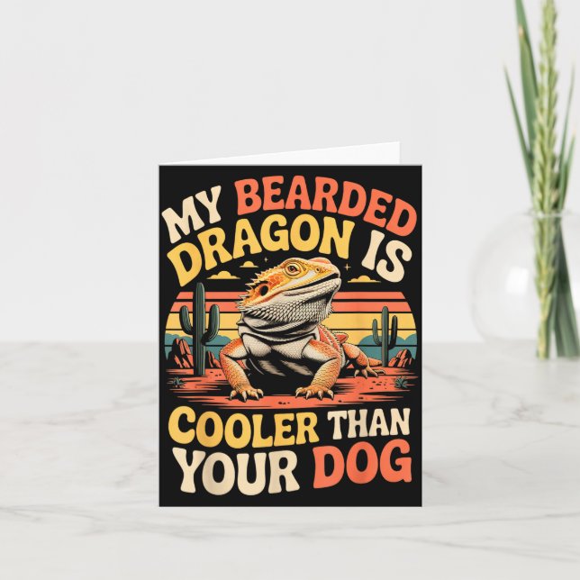 Bearded Dragon Cooler Reptile Animal Beardie Beard Karte (Vorderseite)