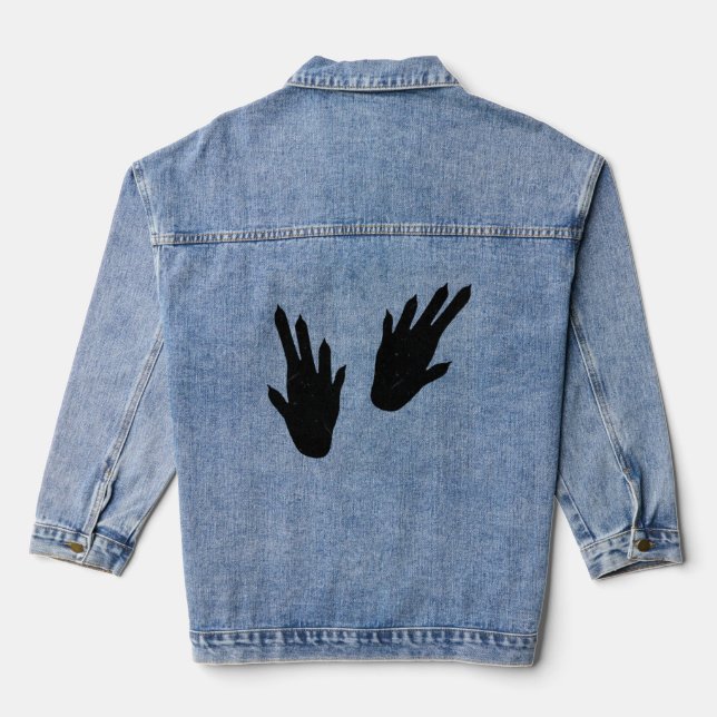 Bearded Dragon Footprints Herpetologe Reptile Pa Jeansjacke (Rückseite)