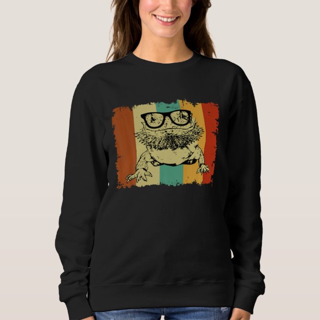 Bearded Dragon Glasses Nerd  Animal Optician Vinta Sweatshirt (Vorderseite)