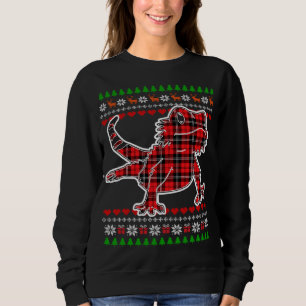 Bearded Dragon Karierte hässliche Weihnachtsfeier  Sweatshirt