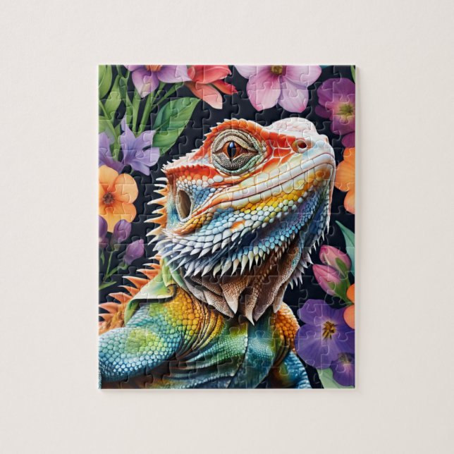 Bearded Dragon Lizard Family Pet Portrait (Vertikal)